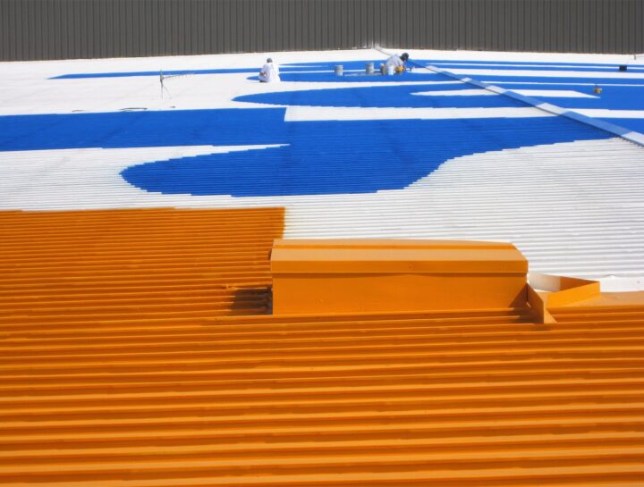 Roof  Logo On  Standing  Seam  Metal  Roof Roof Applications