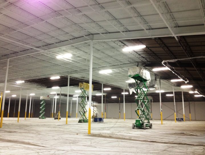 Applying Dryfall To Warehouse Ceiling Commercial Interior Painting