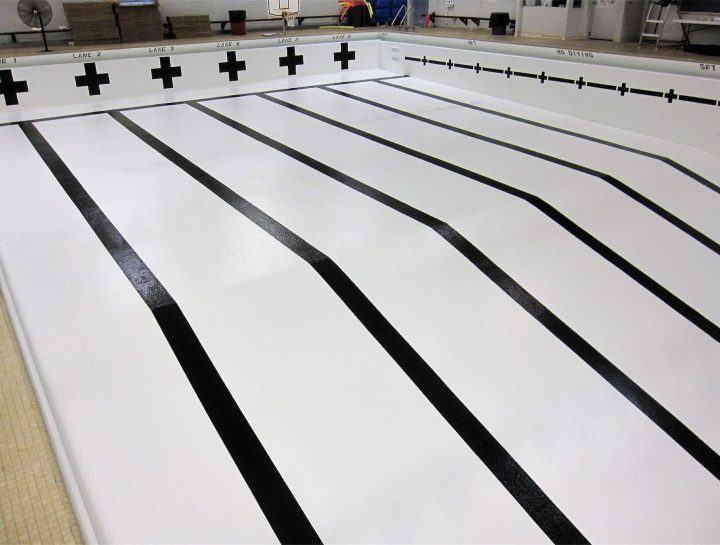 Swimming Pool Painting Lane Lines And Wall Targets Swimming Pool Sandblasting & Painting