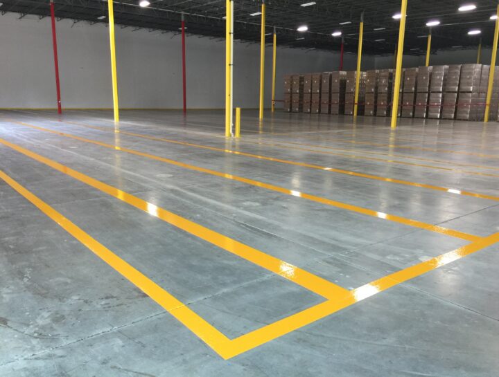 Warehouse Floor Safety Line Striping Commercial Painting