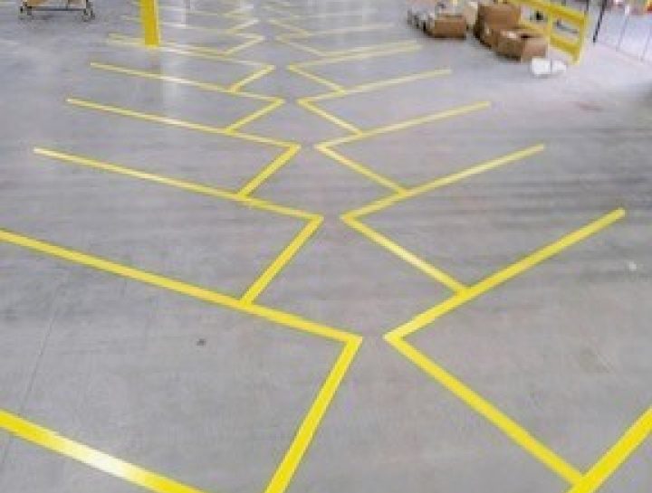 Yellow Warehouse Line Striping Warehouse Line Striping Services