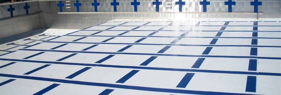 Competion Pool Striping Swimming Pool Sandblasting & Painting